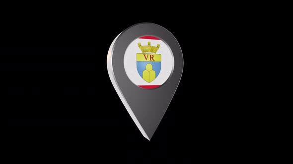 3d Animation Map Navigation Pointer With Flag Of Victoria  (Malta) With Alpha Channel  - 2K alt