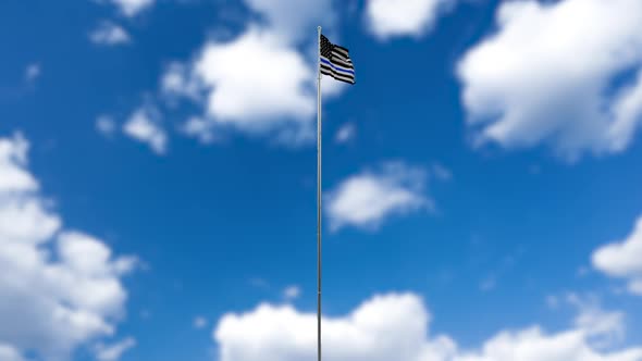 American Waving Police Flag