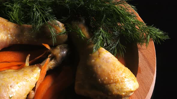 Budget Of Chicken Meal On A Wooden Plate 4