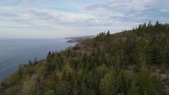 Palisade head aerial footage, lake superior minnesota landscape alt