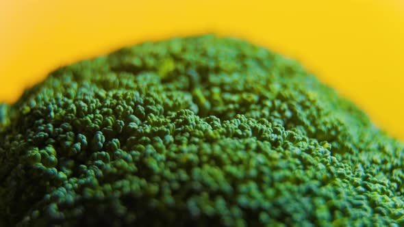 Close Up Green Fresh Broccoli Vegetables Rotating alt