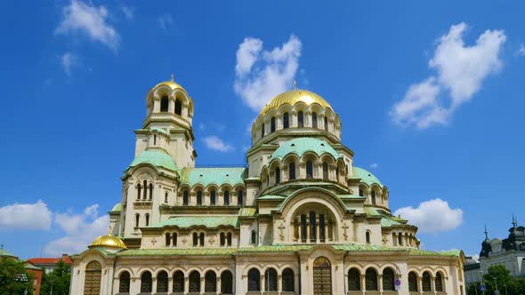 Time lapse Alexander Nevsky cathedral in Sofia