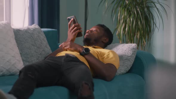 African American Male Sending Audio Message alt