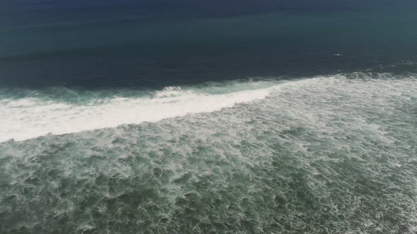 Water Surface with Big Waves, Aerial view.Bali alt