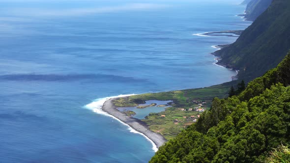 Lagoa da Fajã dos Cubres, Sao Jorge Lagoon, Beautiful Landmarks in the Azores Islands