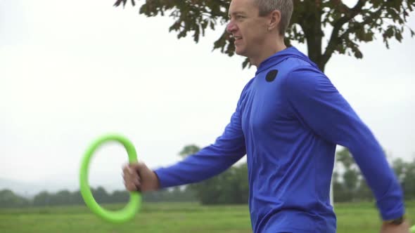 Man Walking With Smoveys in Slow Motion alt