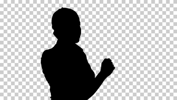 Silhouette  woman calling , Alpha Channel alt