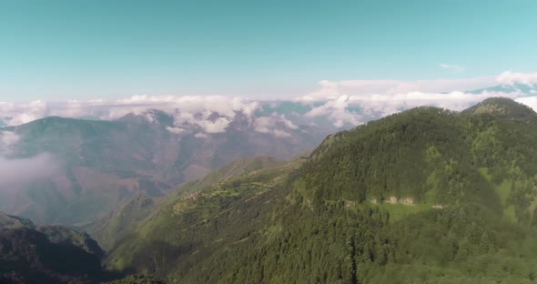Mountain Range View in Deoban forest, Chakrata, Uttarakhand, India