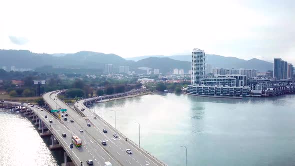 Penang Bridge Drone Shot 