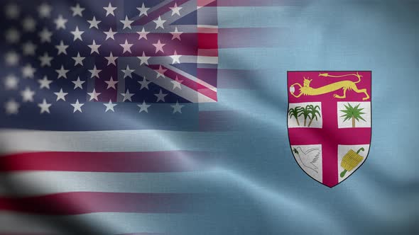 USA Fiji Flag Loop Background 4K