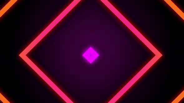Vintage Retro Colorful Glowing Square Tunnel Background Loop alt