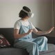 Woman Exploring Cyberspace with Virtual Reality Headset - VideoHive Item for Sale