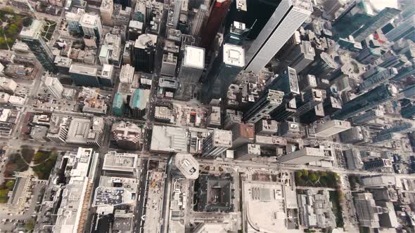 Toronto, Canada, Aerial  - Bird's eye view of the Dundas Square during the day