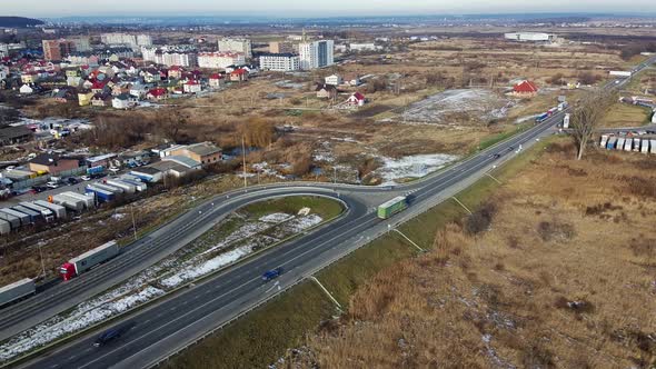 Ring Road Cars Aerial View