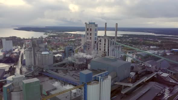 Aerial View of Heavy Industry Cement Factory