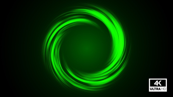 Abstract Green Neon Twirl Background Luminous Glowing Circles Looped V3 alt