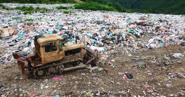 Top View of a Large Pile of Garbage a Pile of Garbage on the Landfill or Landfill alt