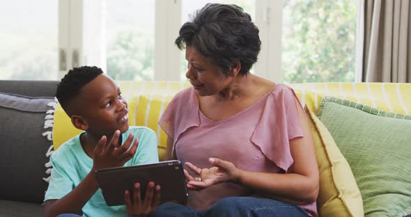 Grandmother and grandson spending time together alt
