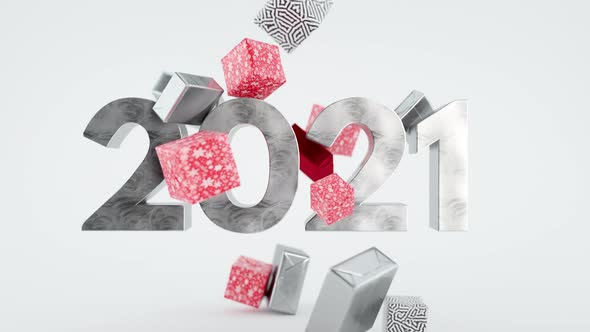 2021 Happy New Year Seasons Greetings Gift Boxes Animation Card Party Background alt