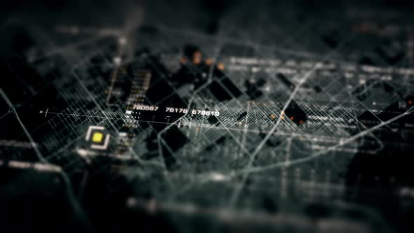 Futuristic HUD Holographic Digital City Map 02