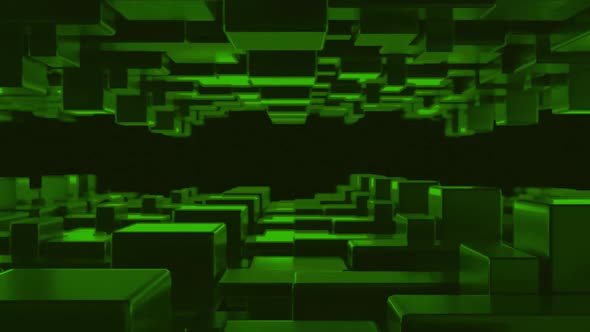 3D Tunnel Blocks Green