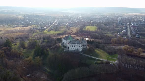 Ukraine Castle in Olesko Aerial, Oleskiy Zamok