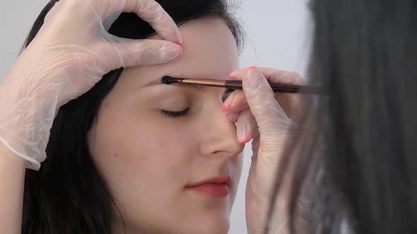 Beautician Makes Eyebrow Correction