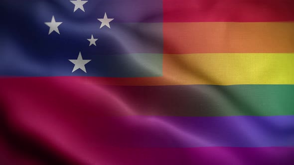 LGBT Samoa Flag Loop Background 4K