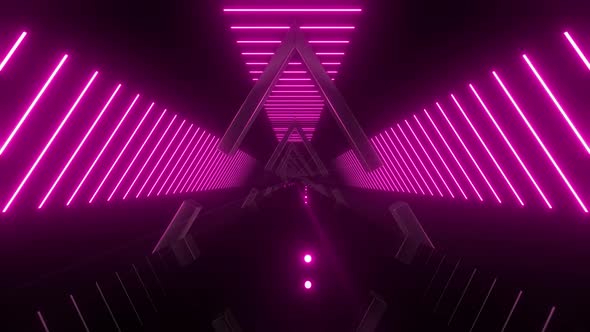 4k Pink Rotate Triangle Neon Background 4
