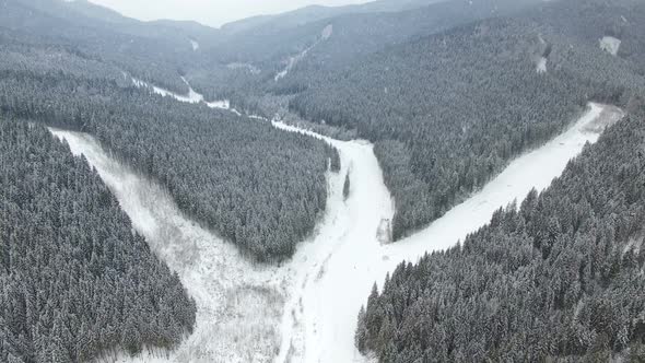 Aerial Drone View Holidays in Ski Resort Bukovel alt