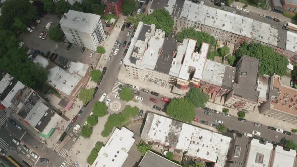 Aerial Drone Shot of Black Lives Matter Mural in Bed-Stuy, Brooklyn, New York