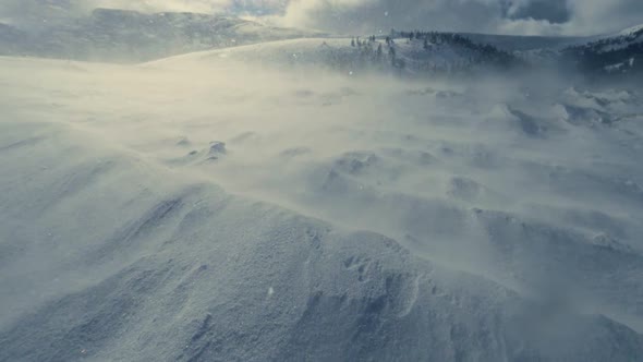 Snow Storm Mountains Strong Wind Winter Arctic Weather alt