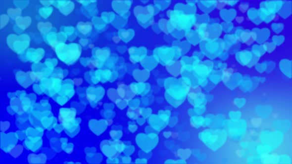 Hearts Blue Background Loop