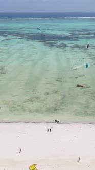 Vertical Video of the Beach on Zanzibar Island Tanzania alt