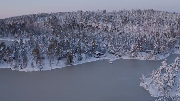 Snow White Landscape in an Ice River on a Winter Day. Norway alt