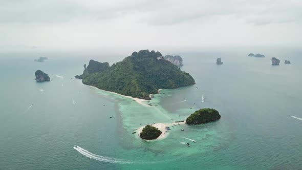 Aerial View of Tropical Chicken Island Thailand alt