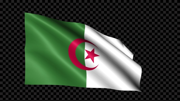 Algeria Flag Blowing In The Wind alt