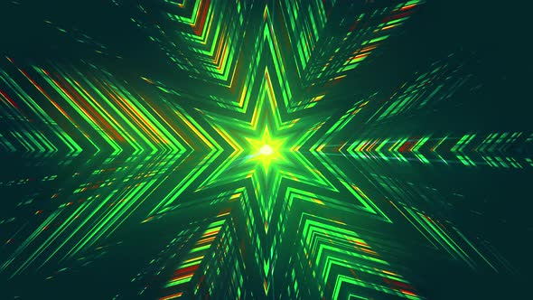 VJ Green Glowing Pulsing Star