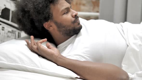 Nightmare Sleeping African Man Wake Up in Shock alt