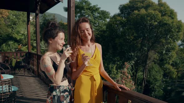 Woman Drinking Cocktail Outdoor alt