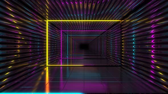 Neon Tunnel Loop Background