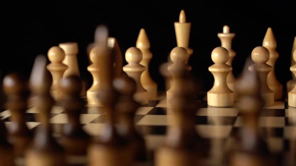 Closeup of Chess on a Black Background alt