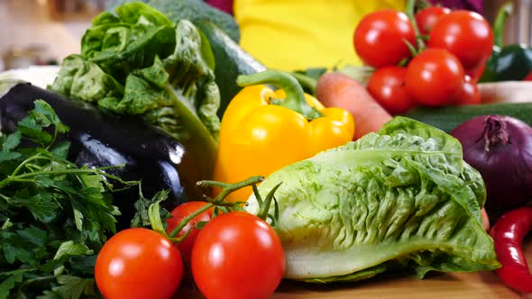 Vegetables on Kitchen Table 