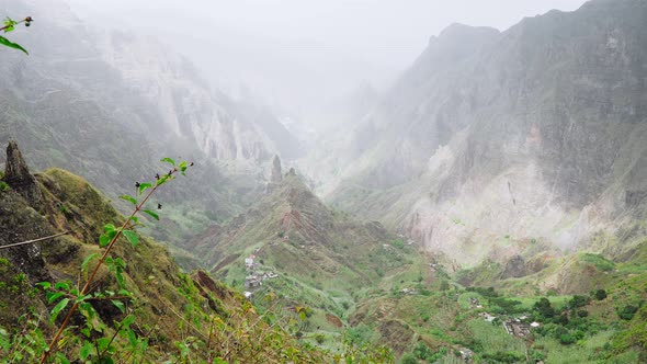Majestic View of Mountains and Valleys on the Trekking Path on Santo Antao Island alt