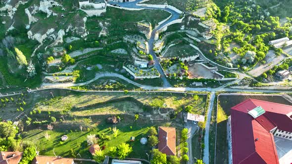 Cappadocia aerial view 4 K View of the City Urgup alt