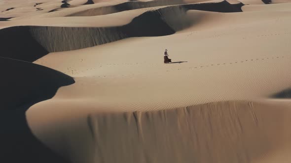 Alone Woman Drawing in Imagination and Fantasy Futuristic Virtual Reality alt