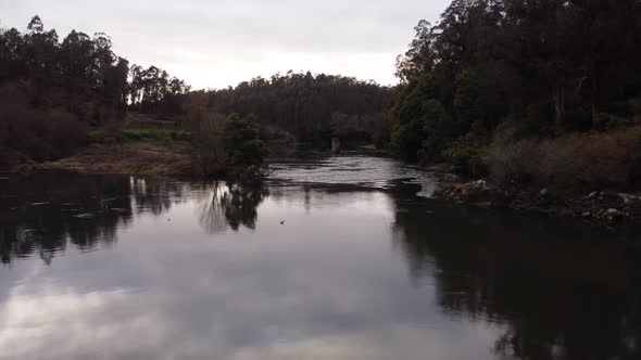 Flying Over The Cloudy River 4K 12