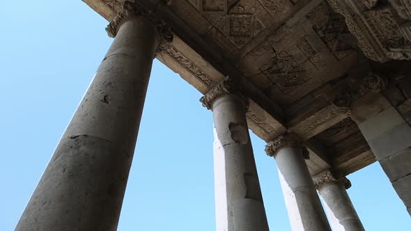 Panorama of the Columns of the Ancient Armenian Temple of Garni alt
