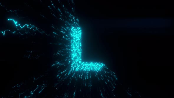 L Letter With Futuristic Particles 4k alt