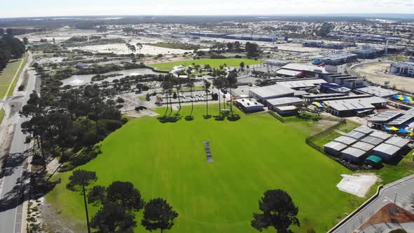 Aerial View of an Oval Park in Australia